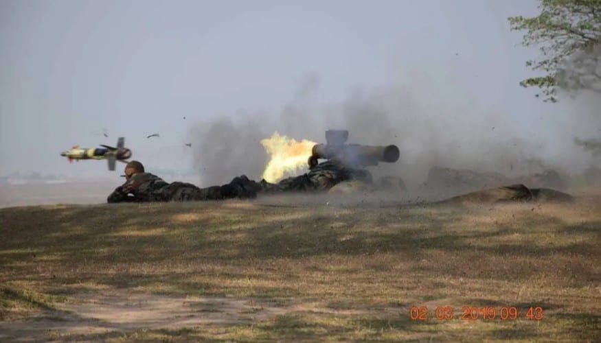 Eastern Command Test Fires Anti-Tank Guided Missile under GOC 33 Corps Gen Mohanty