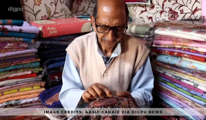 Abdul Majeed Shah - Making shawls for 40 years in Kashmir - Digpu