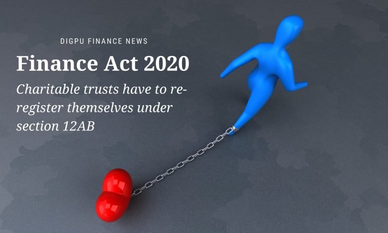 Finance Act 2020 - Charitable trusts have to re-register themselves under section 12AB