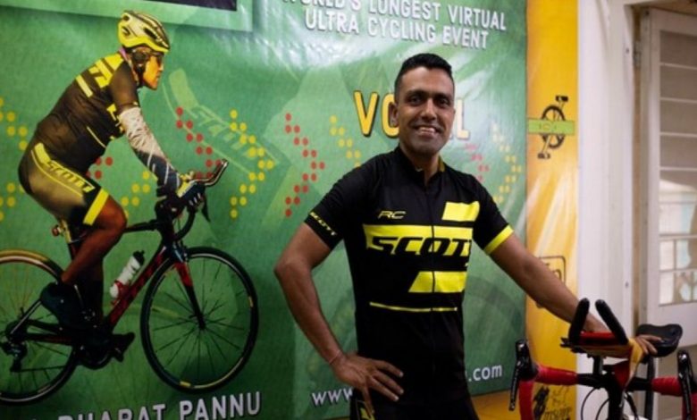 Lt Col Bharat Pannu breaks two Guinness World Records for fastest solo cycling