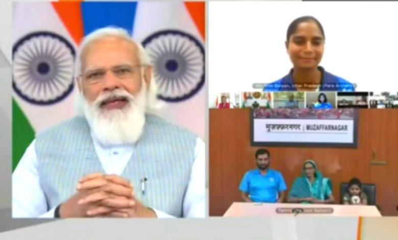 PM Modi interacting with Indian Para-athletes