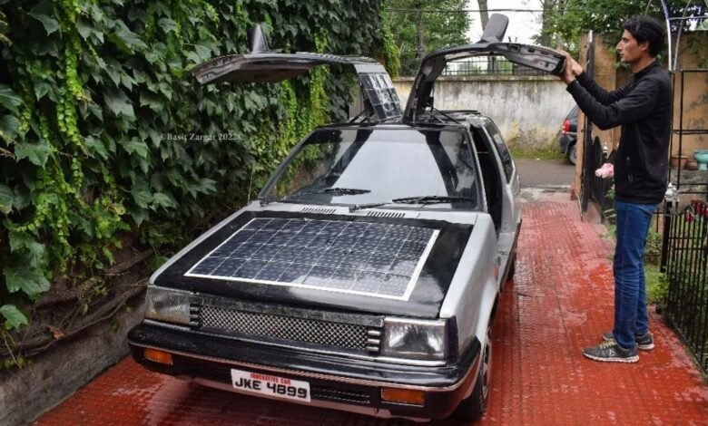 In a first, Kashmiri teacher develops solar-powered car