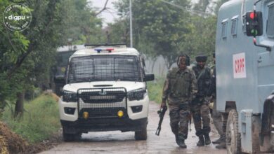 Security forces personnel during a counter-insurgency operation in Kashmir