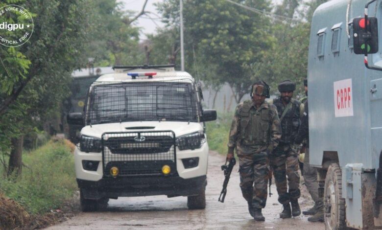 Security forces personnel during a counter-insurgency operation in Kashmir