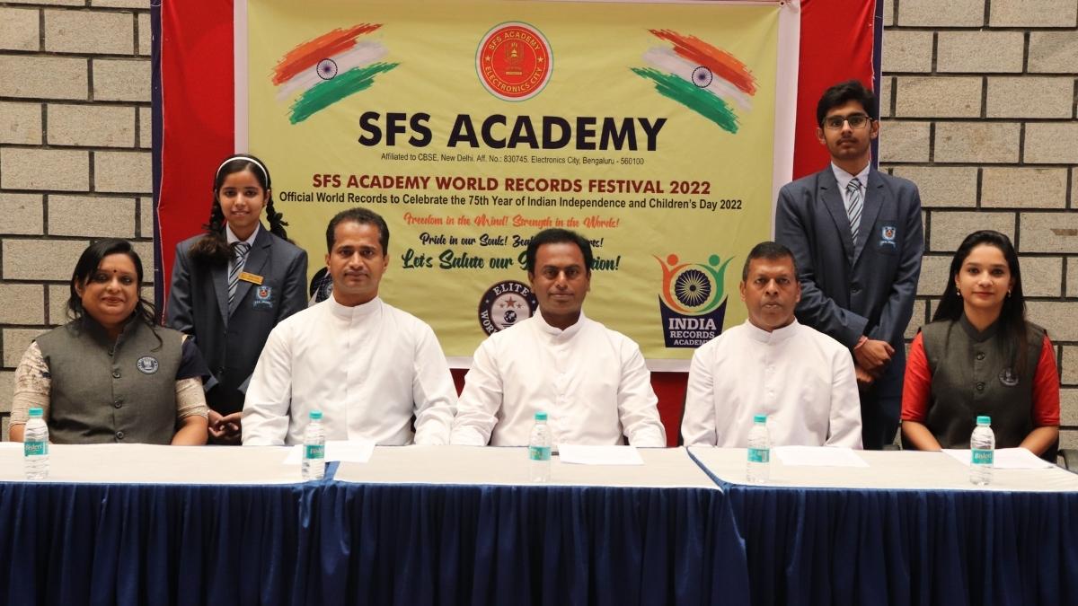 SFS Academy in Bengaluru is set to create 3 Elite World Records to celebrate 75th Year of Indian Independence and Children’s Day