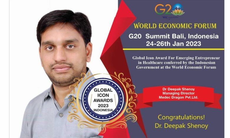 Medec Dragon Chief Prof Dr Deepak Shenoy conferred with Global Icon Award at Royal Palace