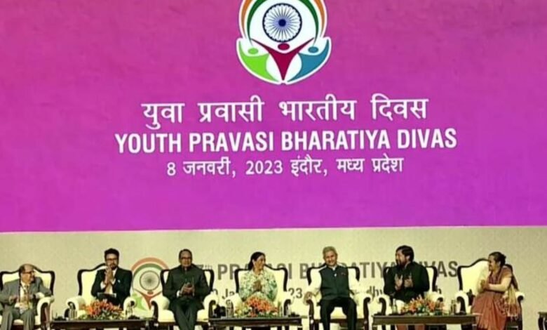 Shri Anurag Singh Thakur addresses the plenary session of the Pravasi Bharatiya Divas convention which began in Indore