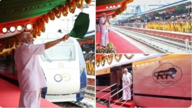PM flags off Kerala’s first Vande Bharat Express between Thiruvananthapuram and Kasargod at Thiruvananthapuram Central Station, Kerala