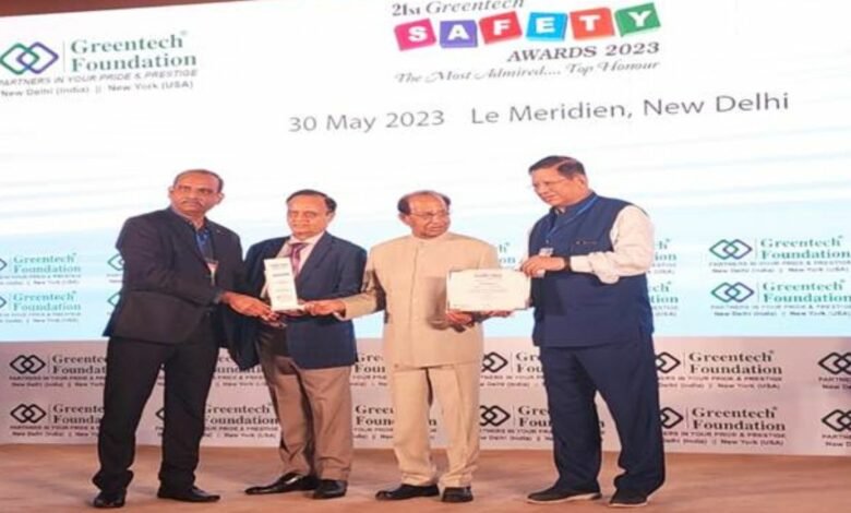RINL was presented with the prestigious “ Greentech Safety Award 2023