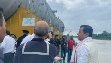 First Over Dimensional Cargo (ODC) for Numaligarh Refinery received by Shri Sarbananda Sonowal