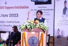 Dr Mansukh Mandaviya delivers the keynote address at the 42nd Foundation Day of the NBEMS