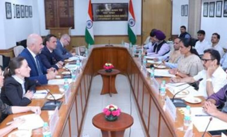 The meeting between MoS (Agriculture) Sushri Shobha Karandlaje and Deputy PM and Minister for Agriculture and Food Industries of Moldova, Mr Vladimir Bolea held