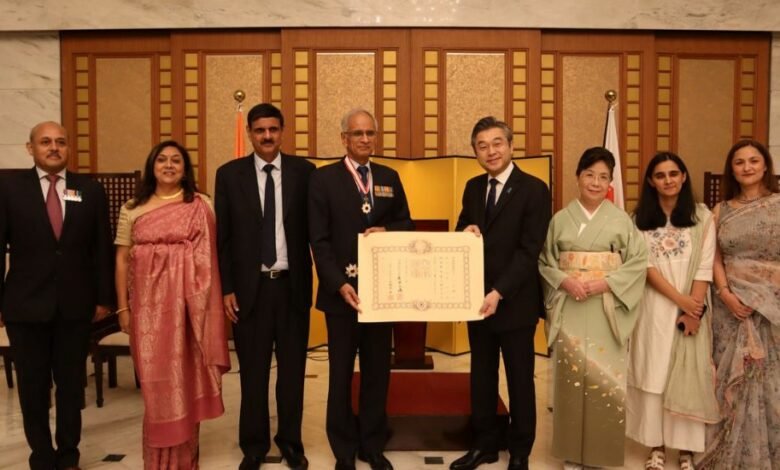 Japanese Ambassador Felicitates Admiral Karambir Singh on the Conferment of Decoration