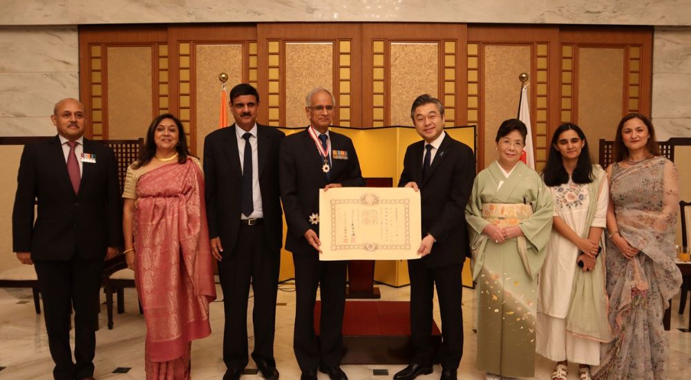 Japanese Ambassador Felicitates Admiral Karambir Singh on the Conferment of Decoration