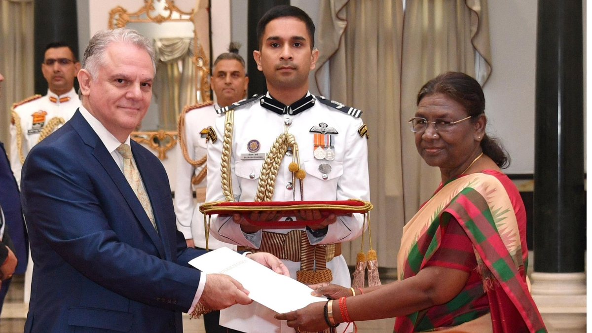 Evagoras Vryonides, High Commissioner of the Republic of Cyprus at Rashtrapati Bhavan